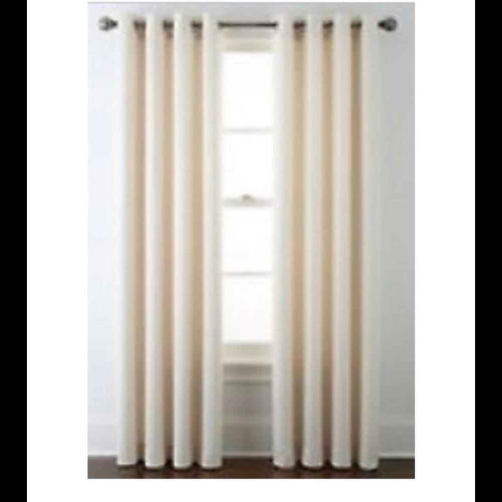White JCP Studio Shadow Box curtains